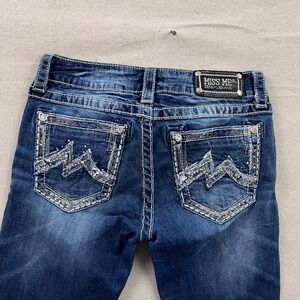 Miss Me Bootcut Jeans Dark Wash Embellished Sequin Pocket JE1301BR Womens 28